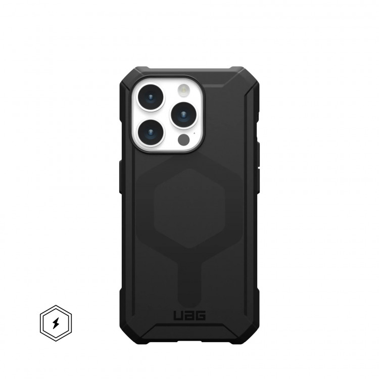 

Чехол с поддержкой MAGSAFE UAG Essential Armor для iPhone 15 Pro 6.1",цвет черный (Black), Серый, Essential Armor