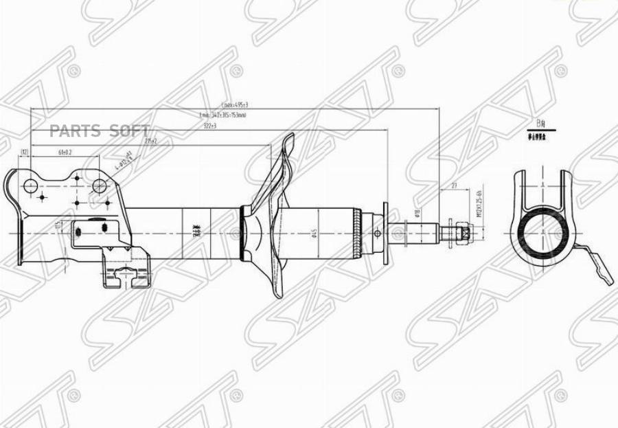 

SAT Стойка передняя NISSAN AD/PRESEA/PULSAR/SENTRA/SUNNY/WINGROAD 90-96 RH