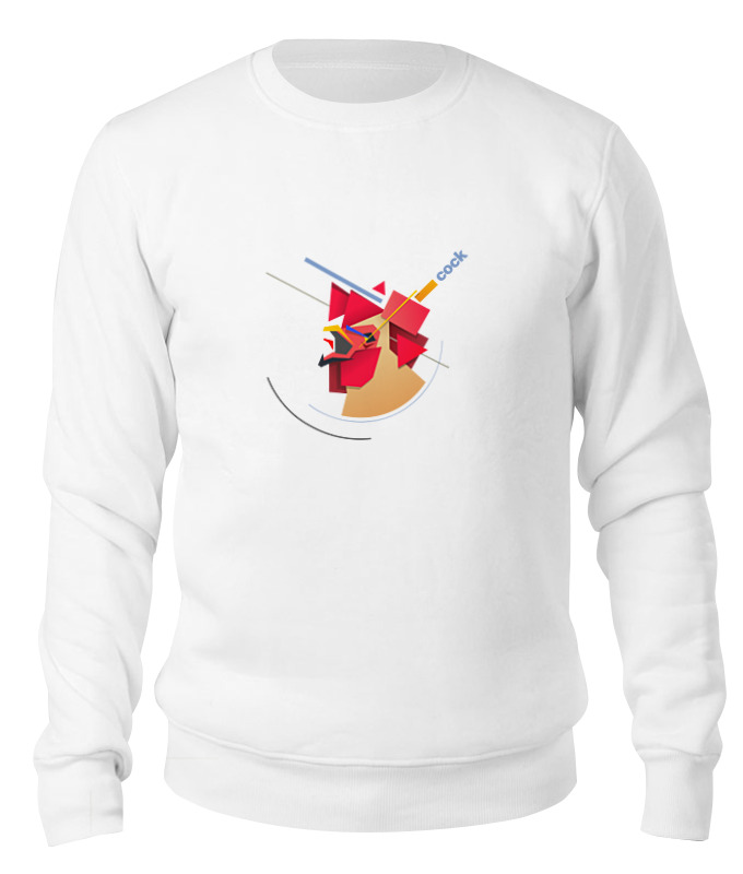 

Свитшот унисекс Printio Suprematic cock белый 2XL, Suprematic cock