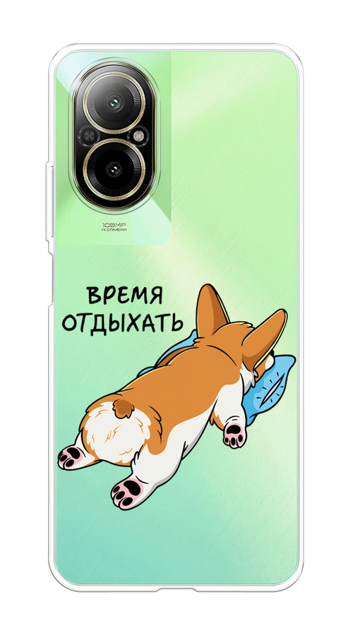 

Чехол на Realme C67 4G "Корги отдыхает", Черный;коричневый;голубой, 2515750-1
