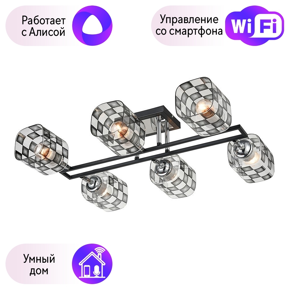 

Люстра потолочная Combo Lustr 274-107-06-A Velante с поддержкой Алиса 390981