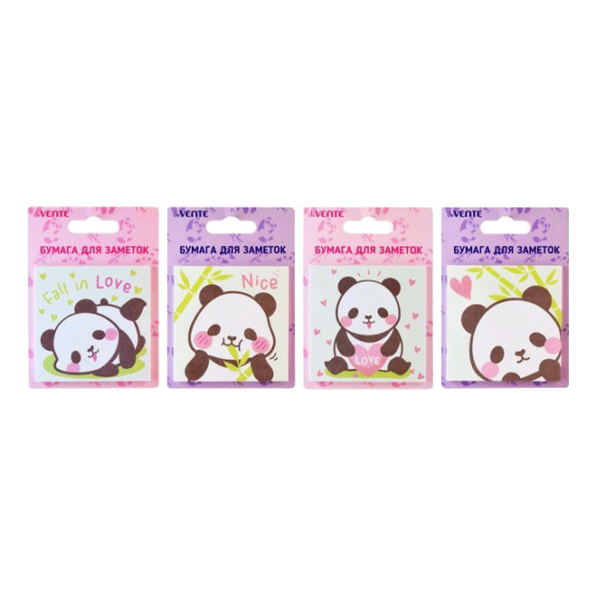 

Блок для записей на склейке deVente Panda 30 листов в ассортименте, Белый