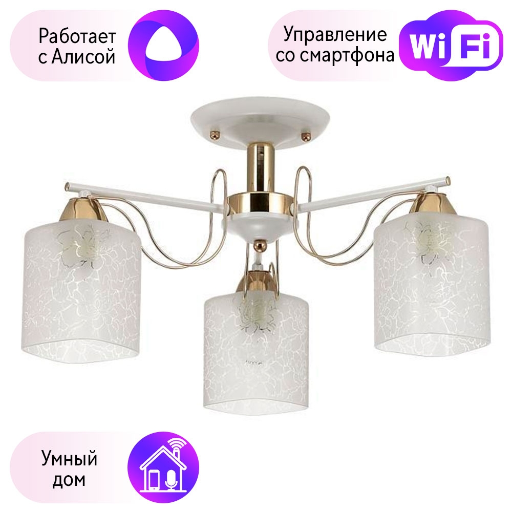 

Потолочная люстра Combo Lustr 3508/3C-A Lumion Opicus с поддержкой Алиса
