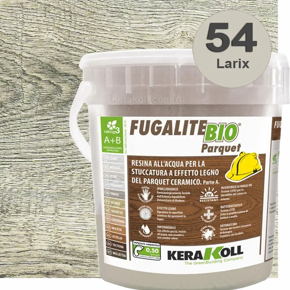 фото Затирка эпоксидная kerakoll fugalite bio parquet, цвет 54 larix (лиственница) 3 кг