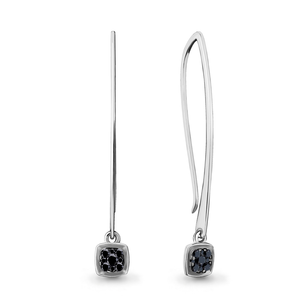 

Серьги подвески из белого золота с бриллиантом Aquamarine 942468Ч, 942468Ч_585_бз