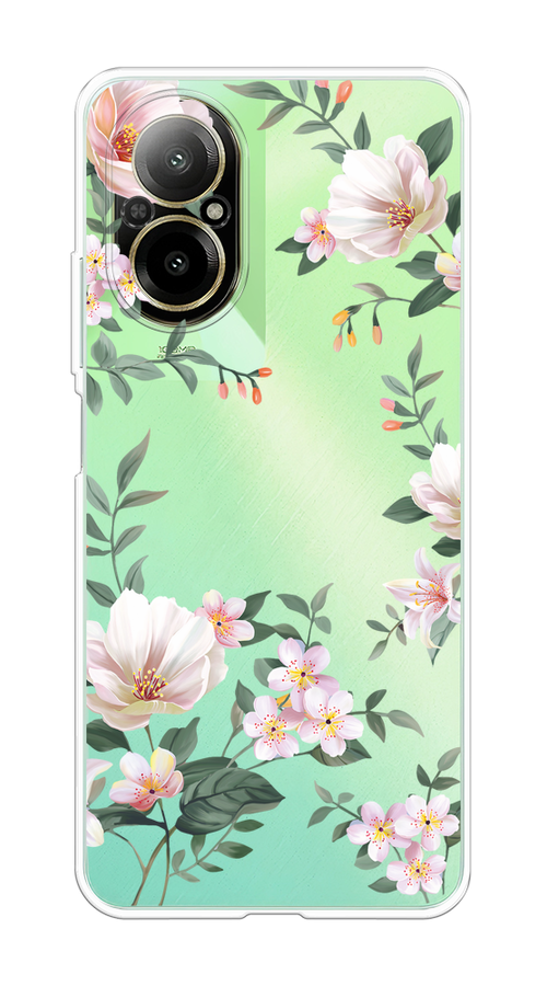 

Чехол на Realme C67 4G "Beautiful white flowers", Бежевый;зеленый, 2515750-1