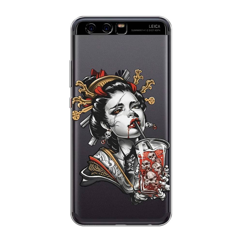 

Чехол для Huawei P10 "Опасная гейша", Красный;черный;серый, 62250-4