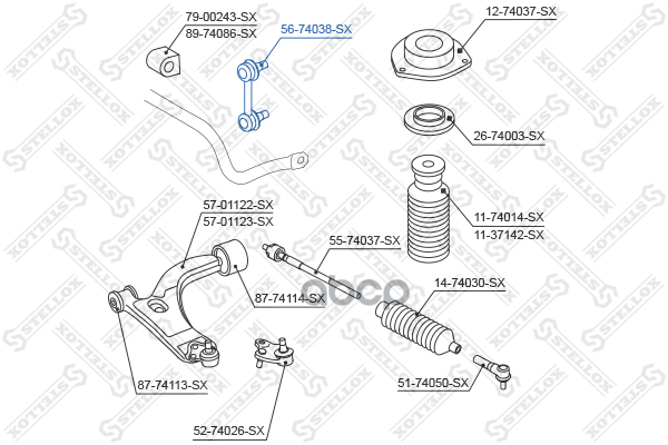 

56-74038-sx_тяга стабилизатора переднего nissan terrano r50 97>