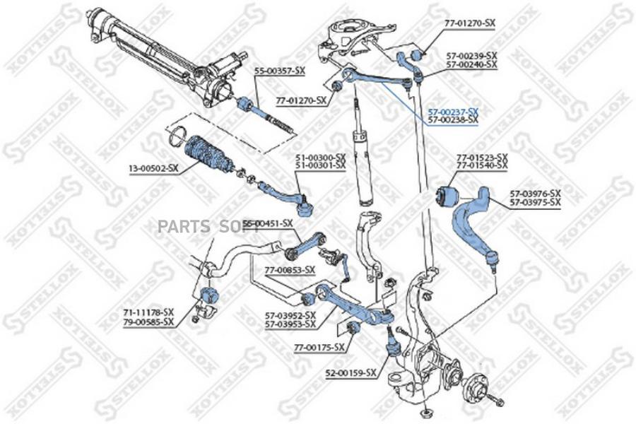 

57-00237-sx_рычаг передний верхний левый audi a4 1.8-2.0tfsi/2.0-3.0tdi 07>
