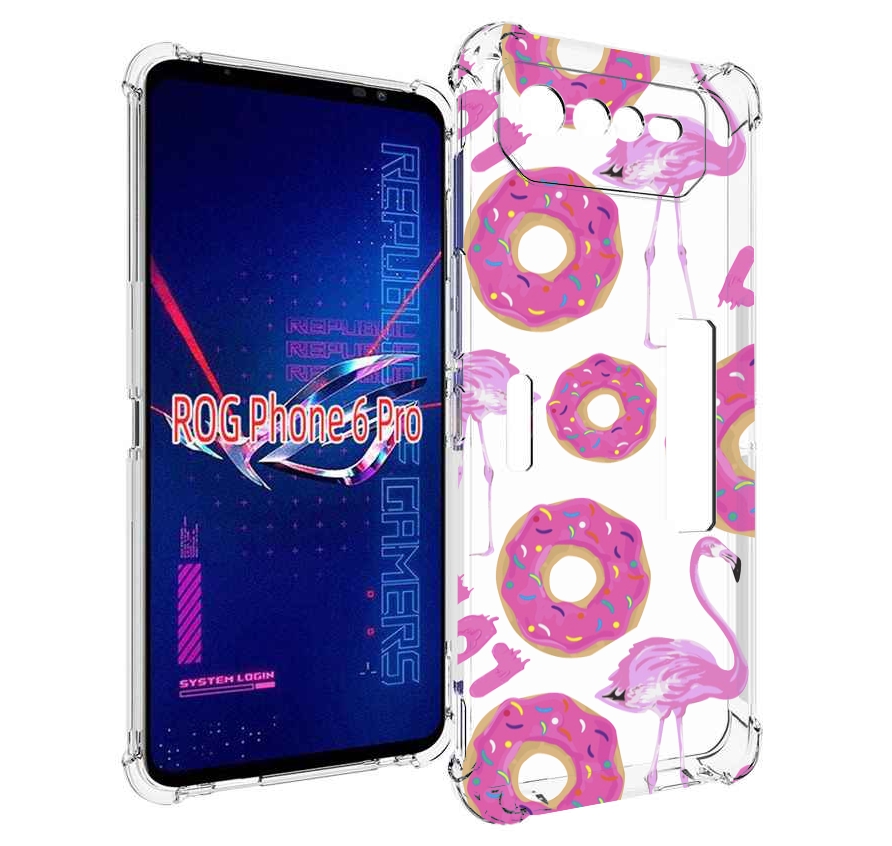 

Чехол MyPads пончики-фламинго для Asus ROG Phone 6 Pro, Прозрачный, Tocco