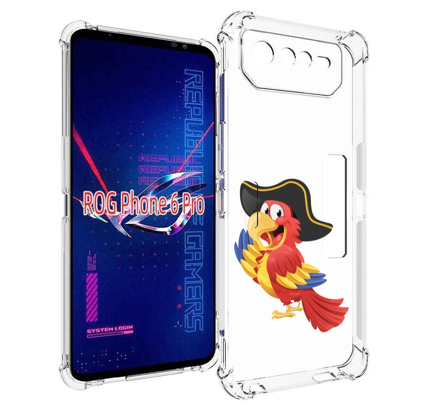 

Чехол MyPads попугай-пират для Asus ROG Phone 6 Pro, Прозрачный, Tocco