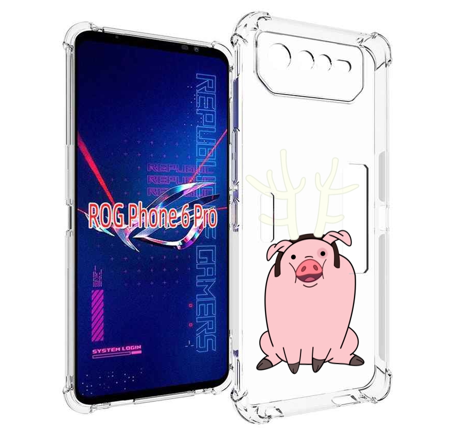 

Чехол MyPads поросенок-с-рогами для Asus ROG Phone 6 Pro, Прозрачный, Tocco