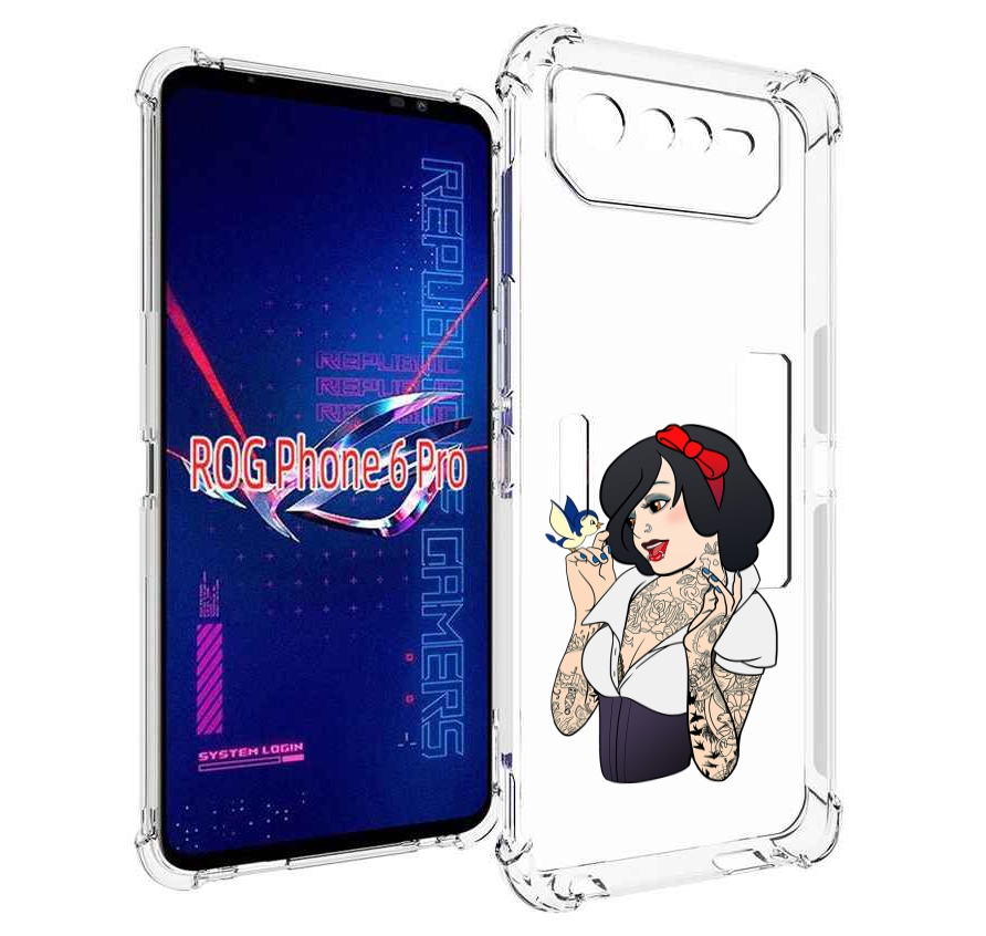 

Чехол MyPads принцесса-тату женский для Asus ROG Phone 6 Pro, Прозрачный, Tocco