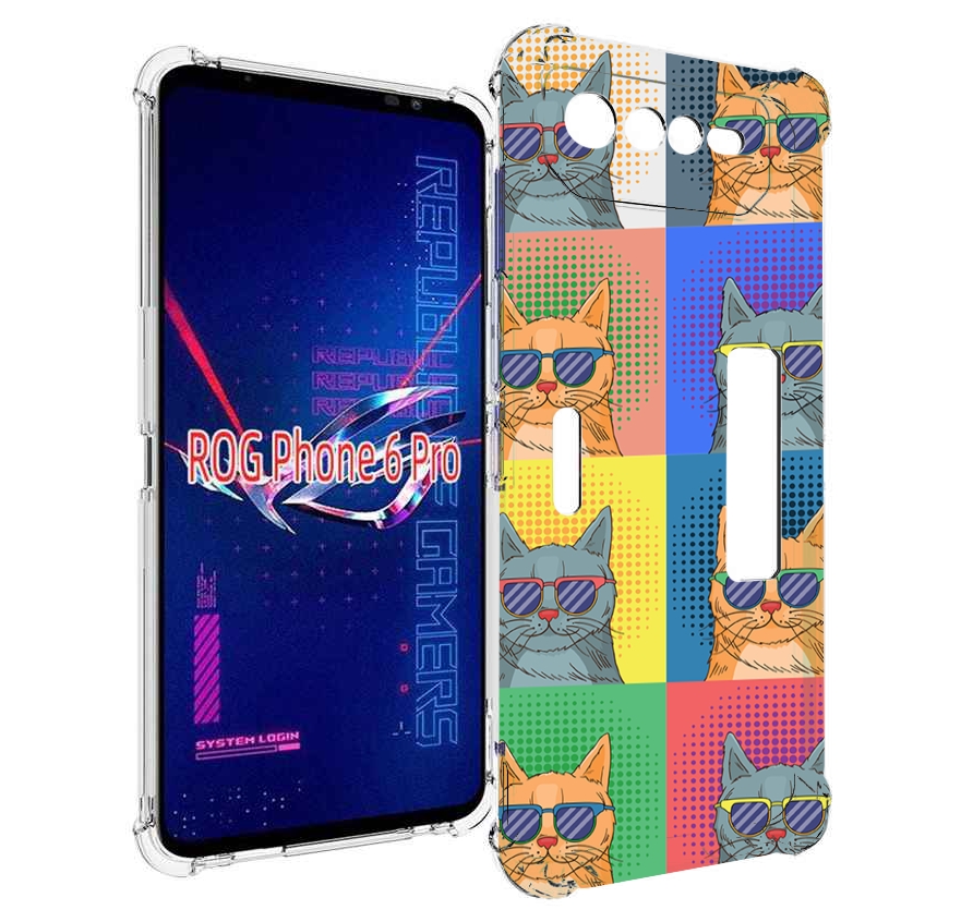 

Чехол MyPads разноцветные-коты для Asus ROG Phone 6 Pro, Прозрачный, Tocco