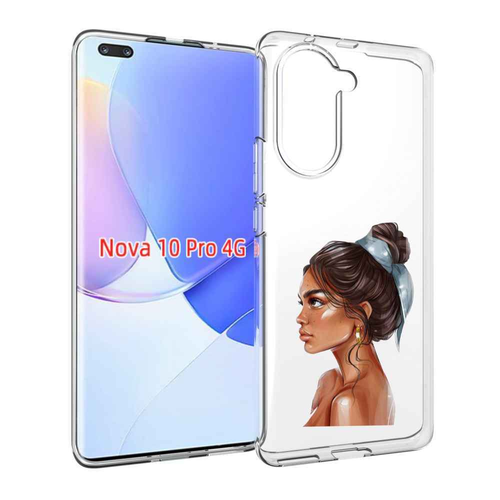 Чехол MyPads Девушка-с-повязкой женский для Huawei Nova 10 Pro противоударный