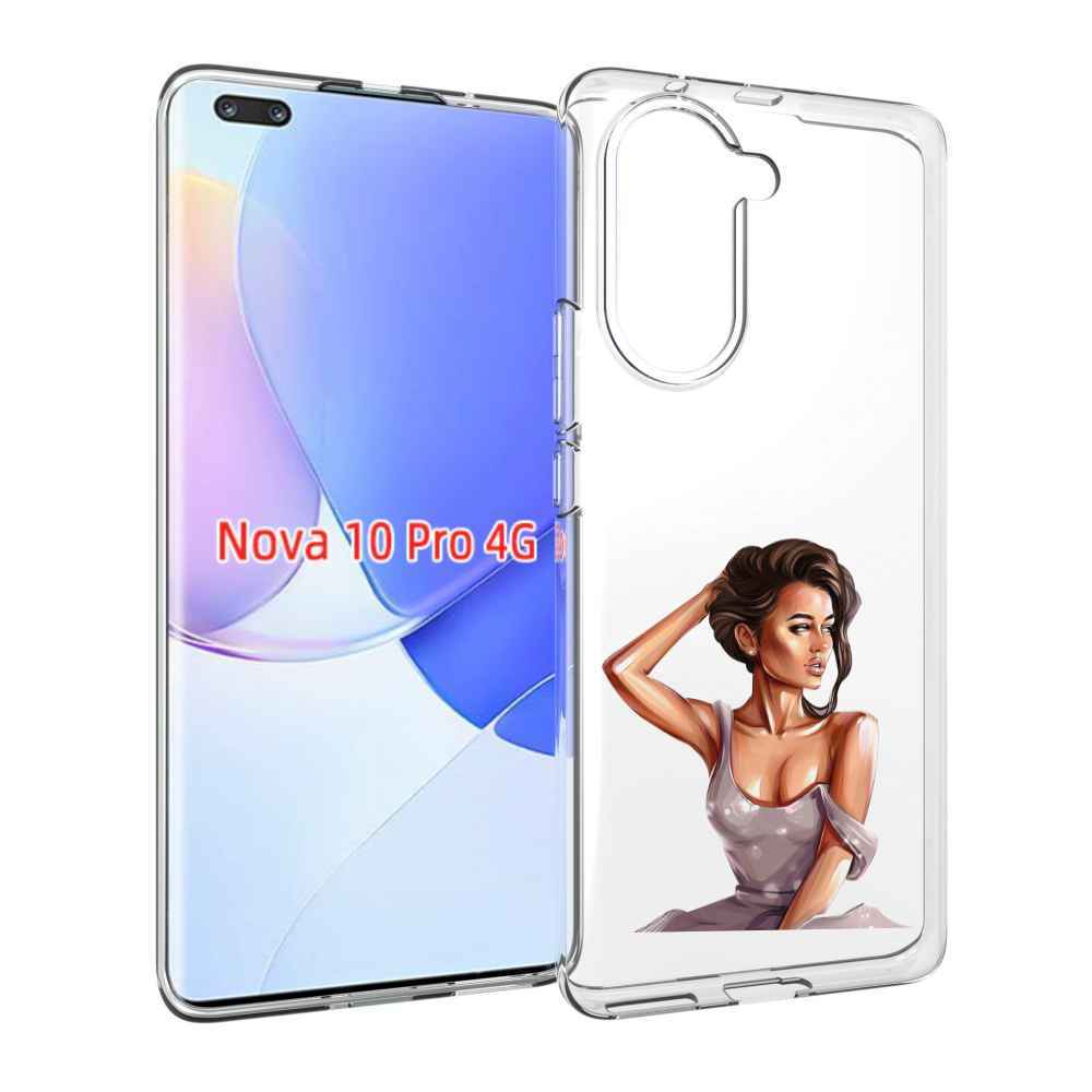 Чехол MyPads Девушка-с-прической женский для Huawei Nova 10 Pro противоударный