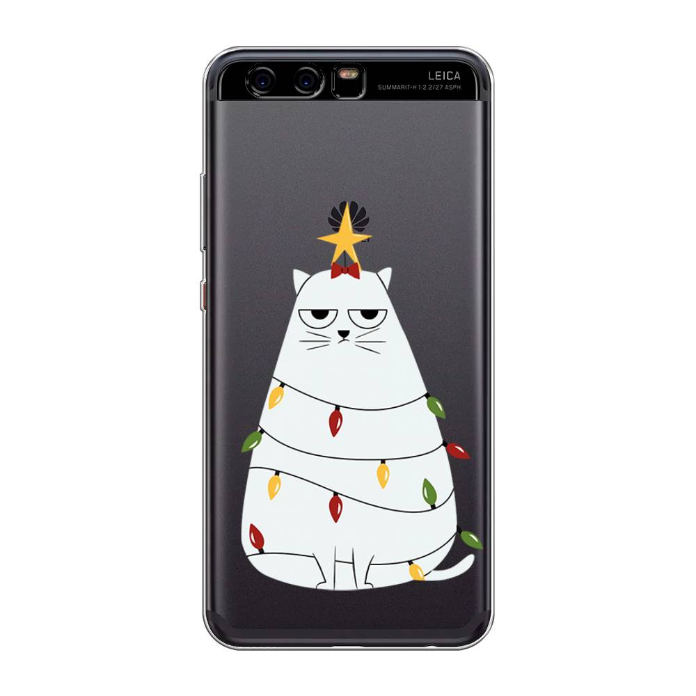 

Чехол для Huawei P10 "Котик в гирлянде", Белый;красный;желтый, 62250-1
