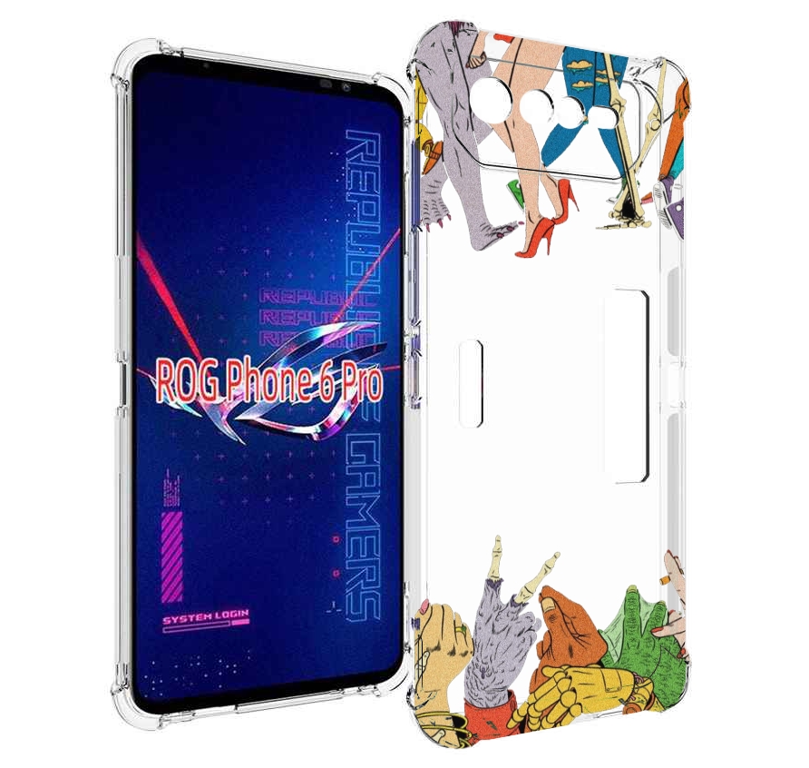 

Чехол MyPads разные персонажи пальчики для Asus ROG Phone 6 Pro, Прозрачный, Tocco