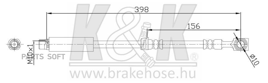 

Шланг Тормозной Передн Opel: Astra 1.6 16v 01- K&K арт. FT2825