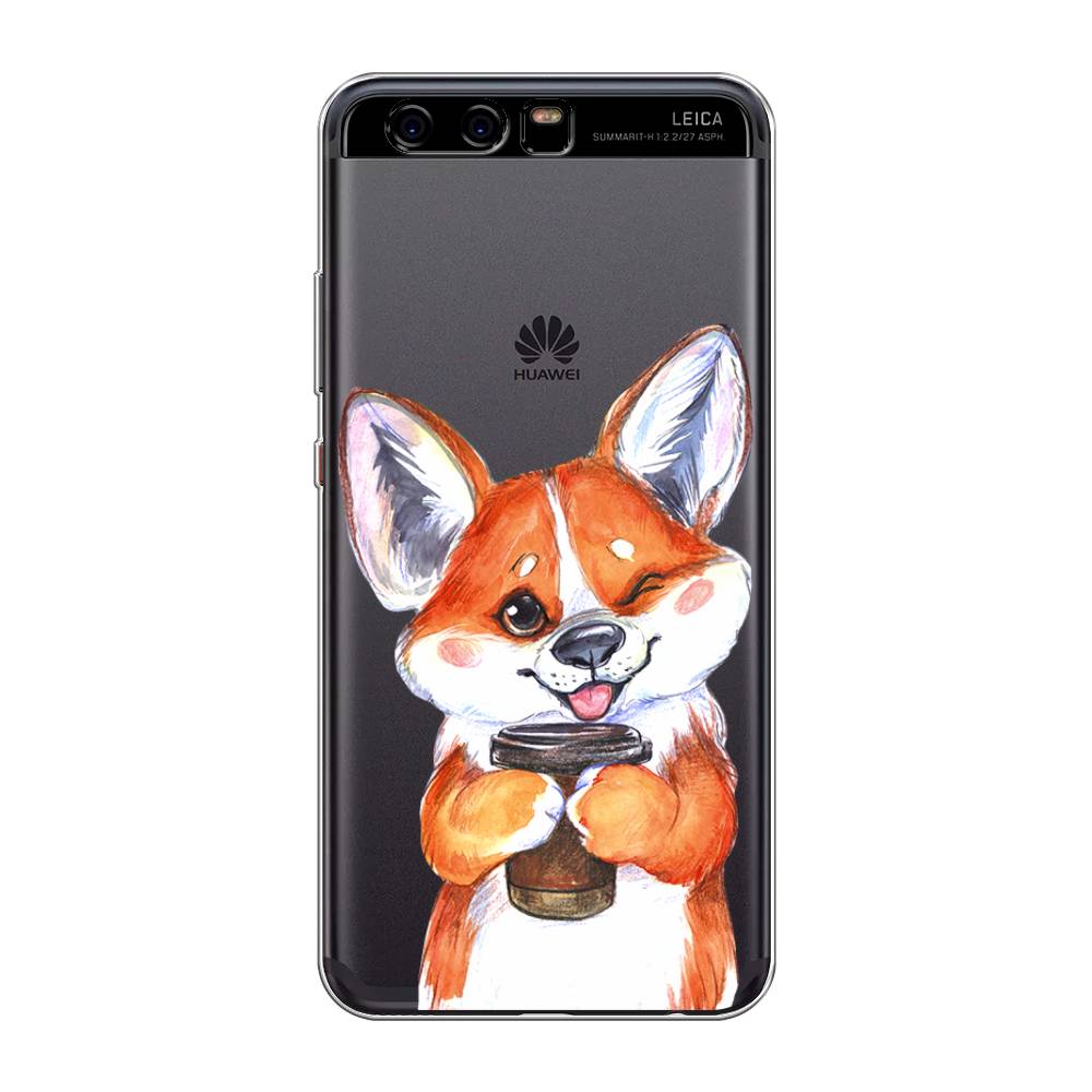 

Чехол для Huawei P10 "Корги с кофе", Оранжевый;белый, 62250-4