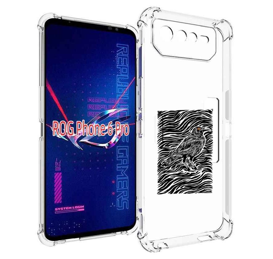 

Чехол MyPads ворон в абстракции для Asus ROG Phone 6 Pro, Прозрачный, Tocco