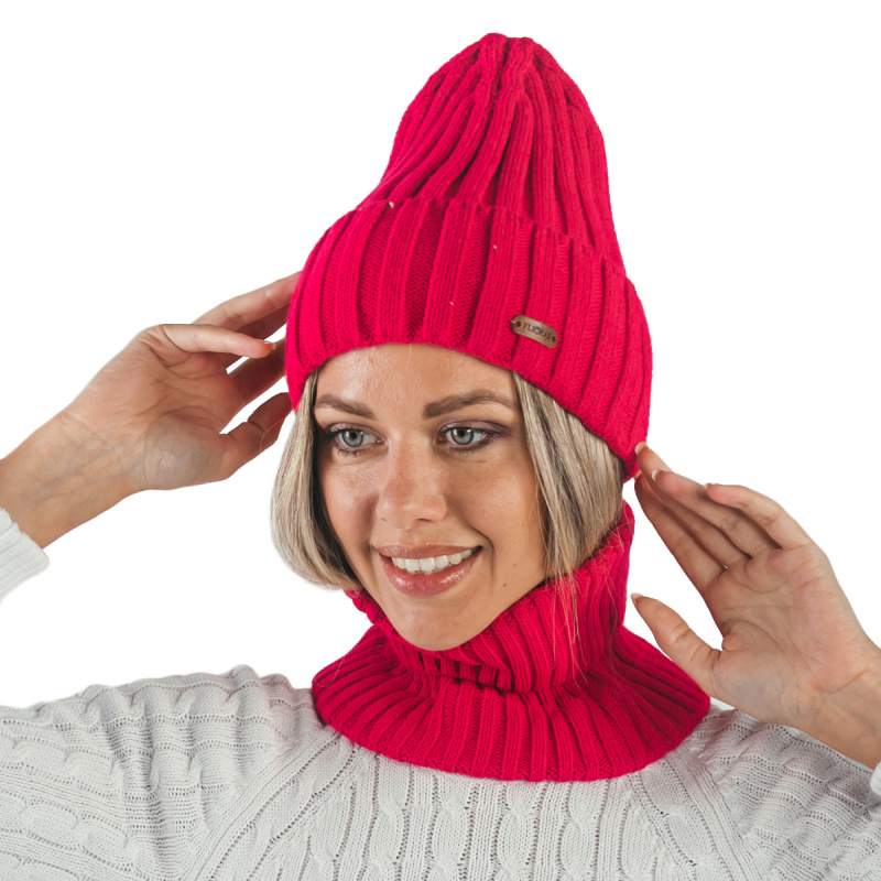 Комплект шапка и шарф женский Flioraj 4273/4698 яркая фуксия