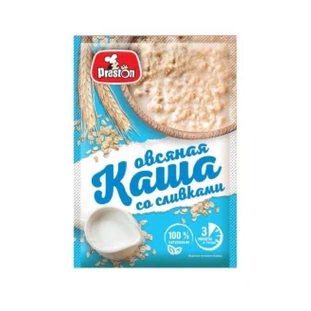 

Каша овсяная Preston со сливками б/п 37г, Preston