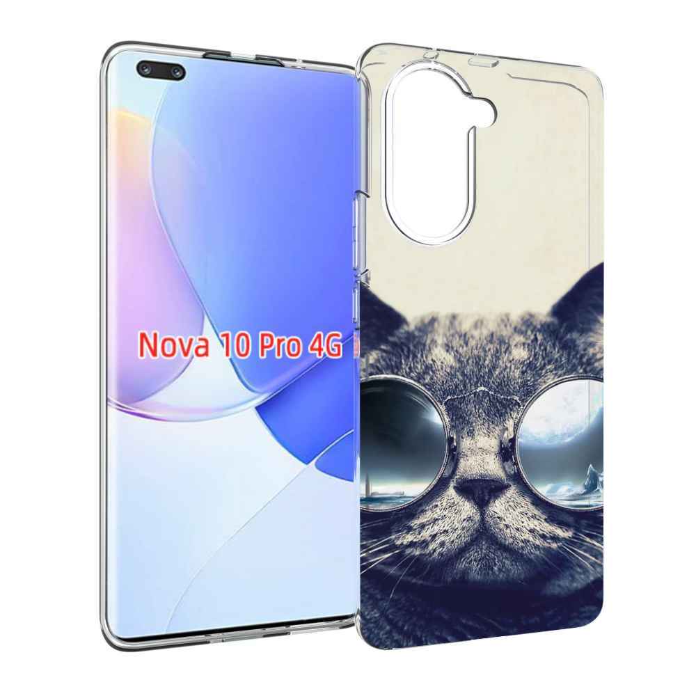 Чехол MyPads Кот-в-очках-2 для Huawei Nova 10 Pro противоударный