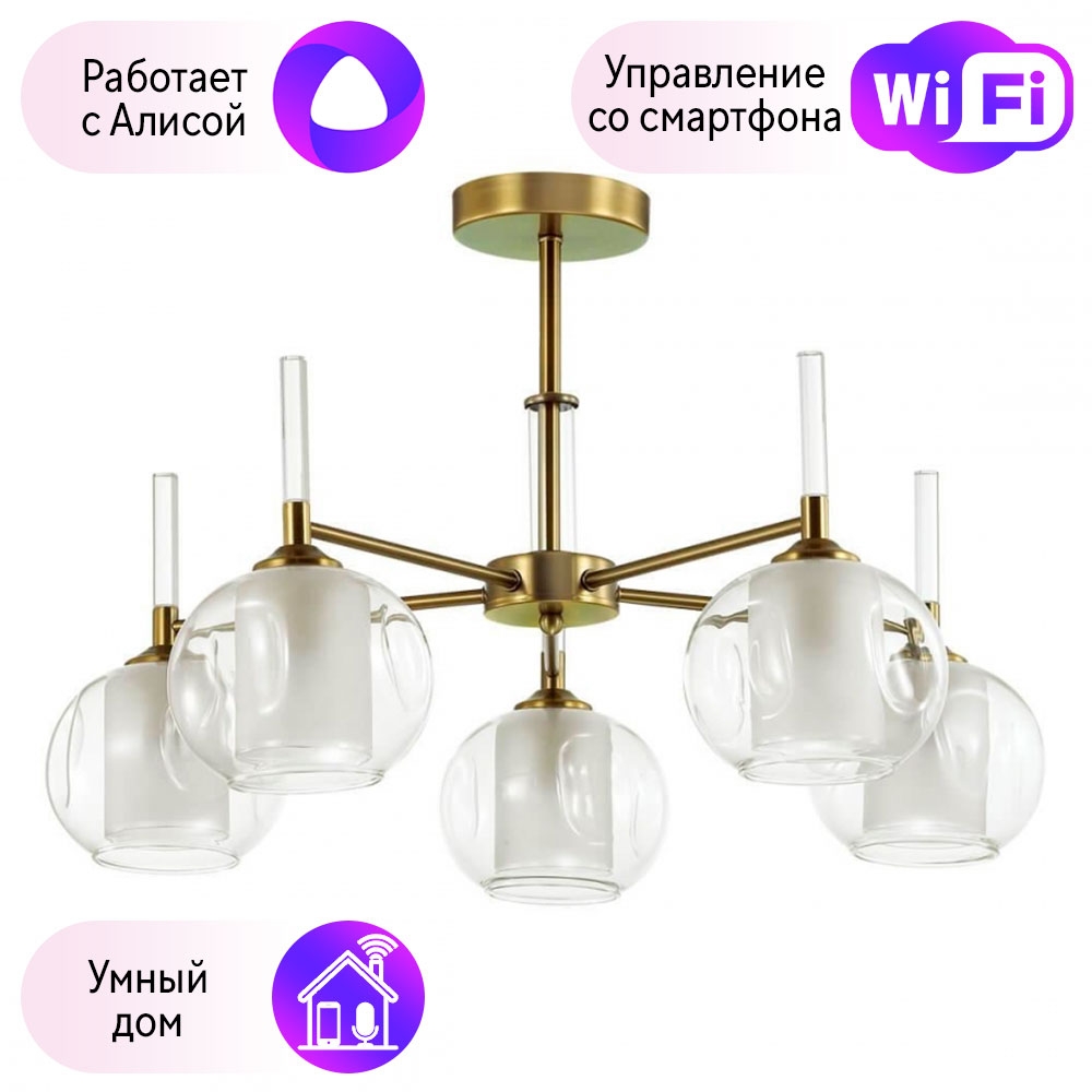 

Люстра на штанге Combo Lustr 4432/5C-A Lumion Hazel с поддержкой Алиса