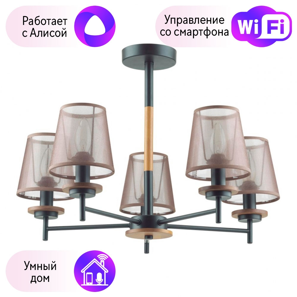 

Люстра на штанге Combo Lustr 4498/5C-A Lumion Betsy с поддержкой Алиса