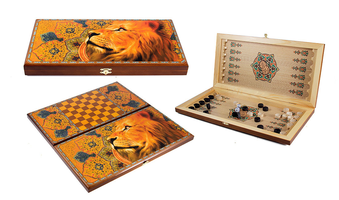 

Игра настольная Лев: нарды, шашки 60х30см 42806