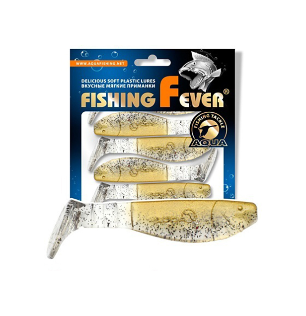 Риппер AQUA FishingFever FLAT, 7,5cm, 6,9g, 5шт, WH05 (прозрач.-золотой с блест.), 1 уп.