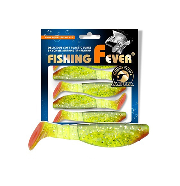 Риппер AQUA FishingFever FLAT, 6,5cm, 4,6g, 8 шт, 067 (прозрач.-зеленый с блест.), 1 уп.