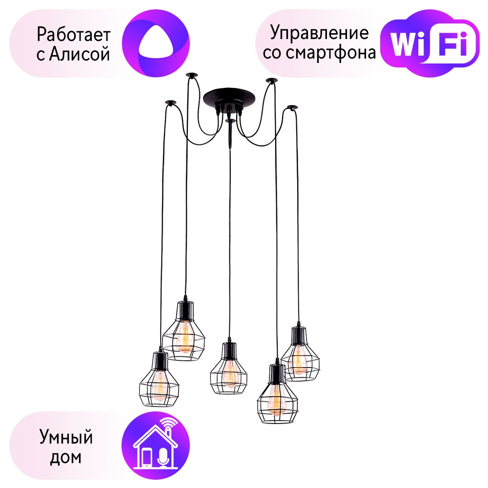 

A1109SP-5BK-A Подвесная люстра Arte Lamp Spider с поддержкой Алиса
