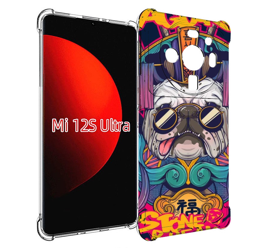 

Чехол MyPads мопс агро яркая для Xiaomi 12S Ultra, Прозрачный, Tocco