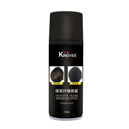Аэрозольный загуститель/стайлинг волос KINGYES Black (черный), 130мл аэрозольный загуститель стайлинг волос kingyes black 130мл