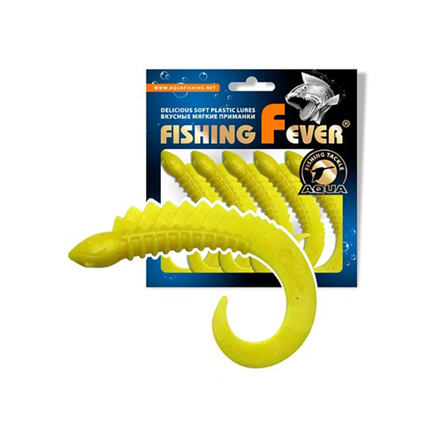 

Твистер AQUA FishingFever REAL, 6,5cm, 2,5g, 5 шт, WH11 (желтый), 1 уп., Fishing Fever Real