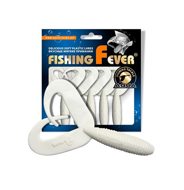 

Твистер AQUA FishingFever TWIX, 4,5cm, 1,0g, 10 шт, 001 (белый), 1 уп., Fishing Fever Twix