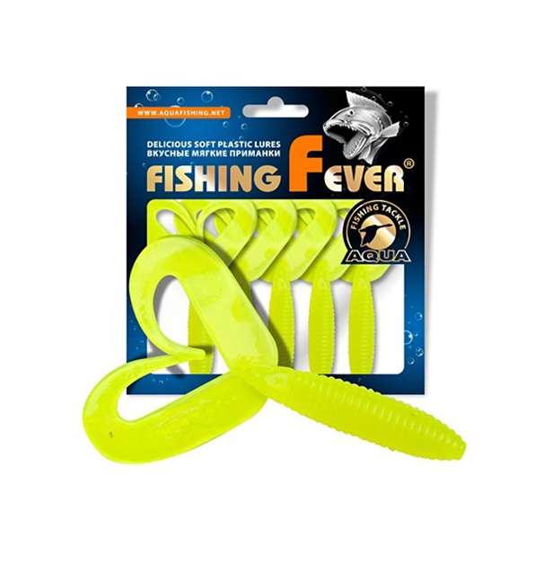 

Твистер AQUA FishingFever TWIX, 4,5cm, 1,0g, 10 шт, 018 (желтый перламутр), 1 уп., Fishing Fever Twix