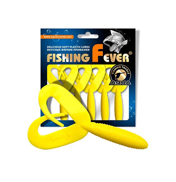 

Твистер AQUA FishingFever TWIX, 8,5cm, 4,8g, 10 шт, 010 (желтый), 1 уп., Fishing Fever Twix