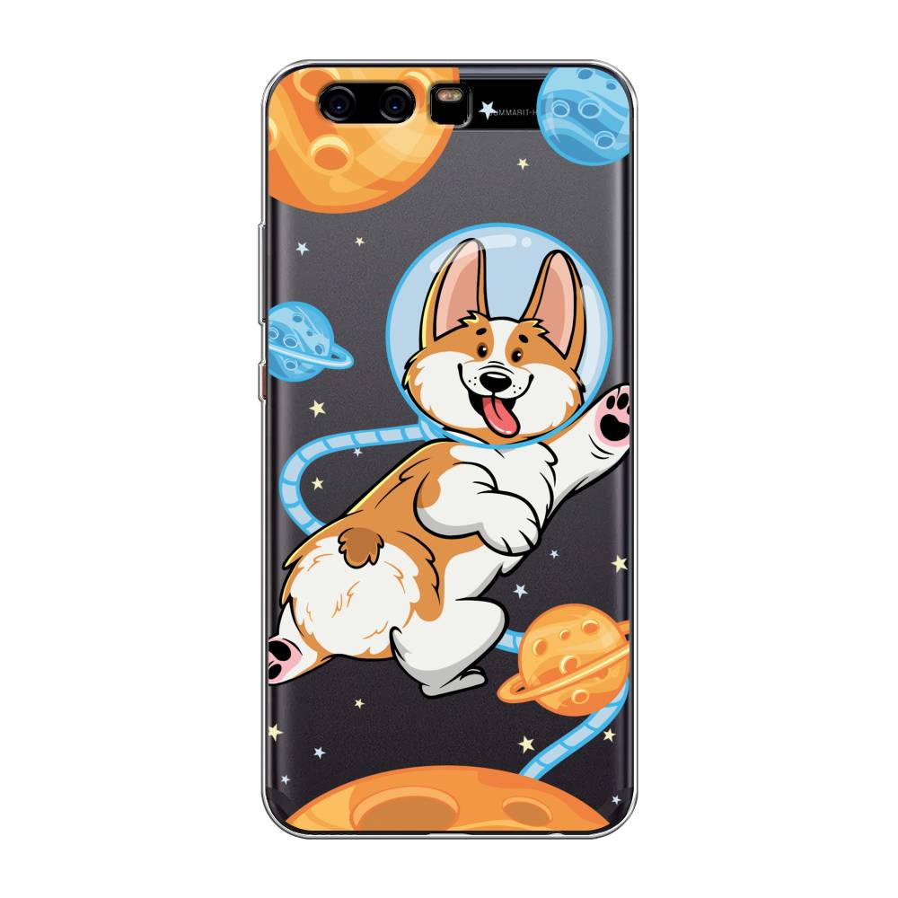

Чехол для Huawei P10 "Корги-космонавт", Голубой;бежевый;белый, 62250-1