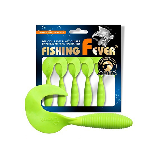 

Твистер AQUA FishingFever ARGO, 4,5cm, 1,0g, 10 шт, 011 (зеленоватый лимоник), 1 уп., Зеленый, Fishing Fever Argo