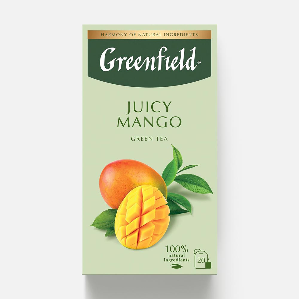 Зелёный чай Greenfield, Juicy Mango, в пакетиках, 20 шт.