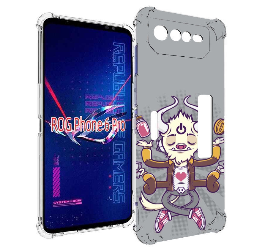 

Чехол MyPads рогатый любитель поиграть для Asus ROG Phone 6 Pro, Прозрачный, Tocco