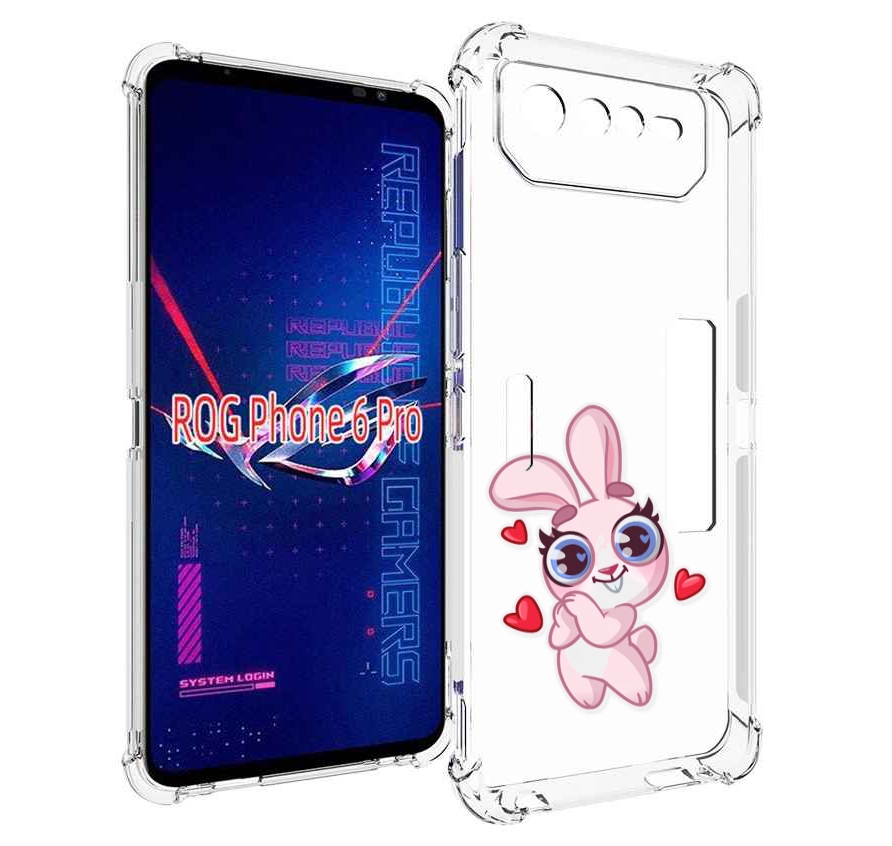 

Чехол MyPads розовый-зайченок для Asus ROG Phone 6 Pro, Прозрачный, Tocco