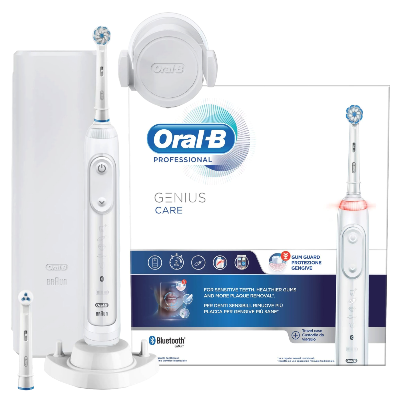 

Электрическая зубная щетка Oral-B Genius Professional Care 2 heads+case белый, Genius Professional Care 2 heads+case