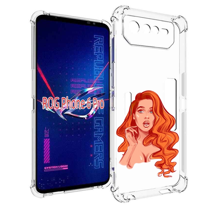

Чехол MyPads рыжая-девушка-модельной-внешности женский для Asus ROG Phone 6 Pro, Прозрачный, Tocco