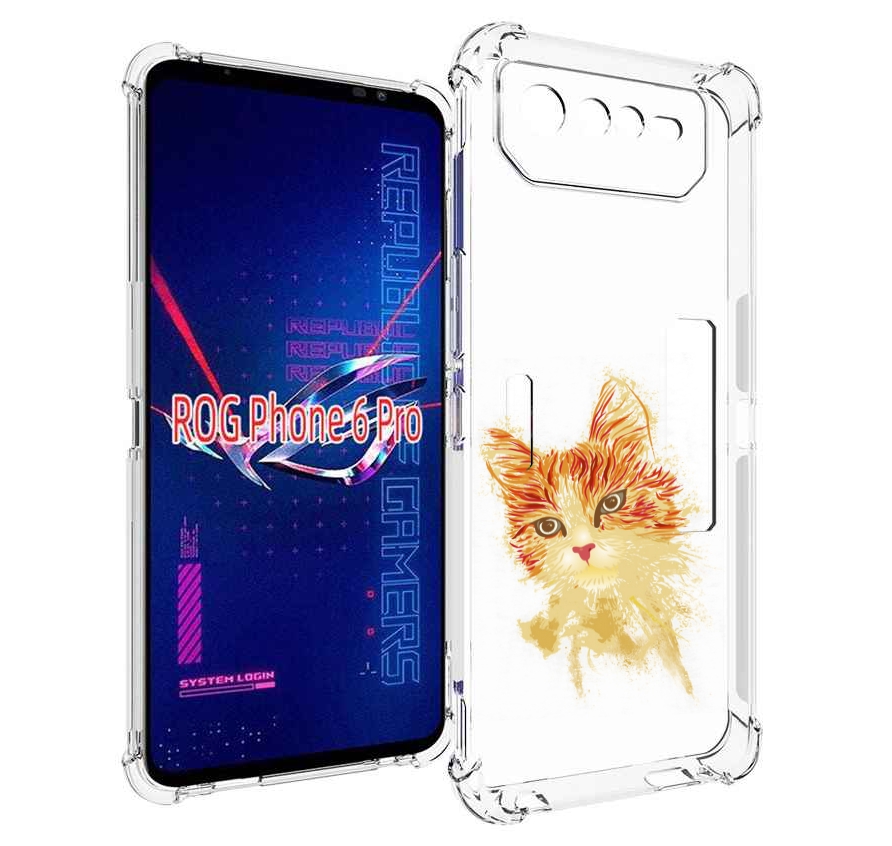 

Чехол MyPads рыжий кот для Asus ROG Phone 6 Pro, Прозрачный, Tocco