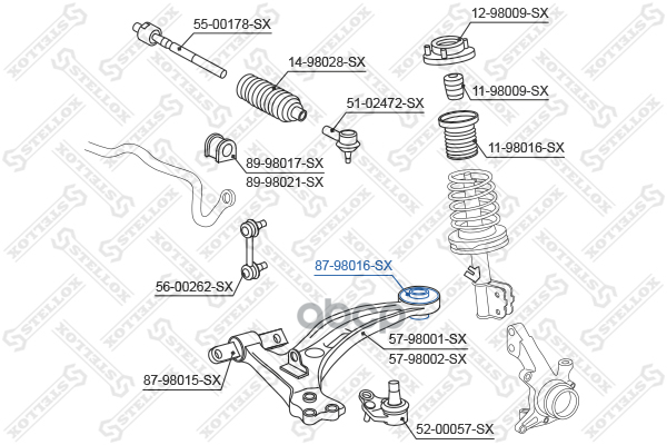 

87-98016-sx_сайлентблок рычага зад. toyota camry 91-01