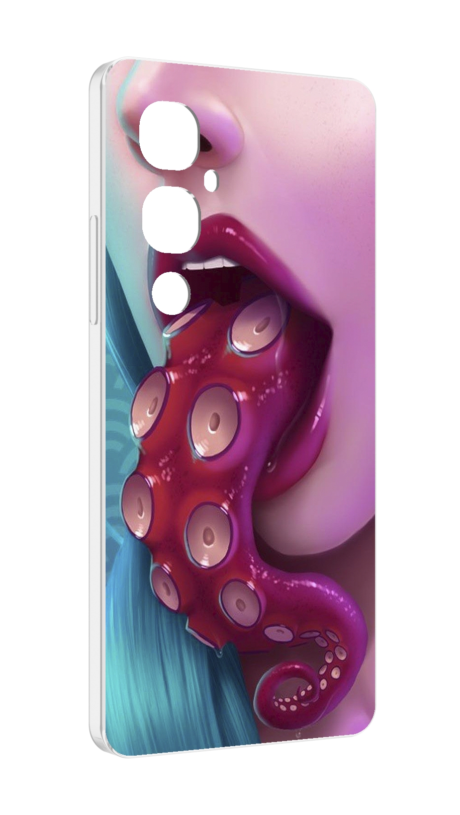 

Чехол MyPads девушка с щупальцой женский для Tecno Pova 4 Pro, Прозрачный, Tocco